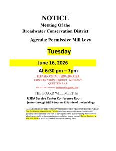 Public Hearing Notice for Permissive Mill Levy @ USDA Service Center Conference Room (Enter through NRCS door on E St side of building)
